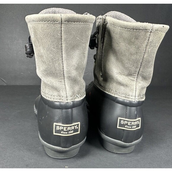 Sperry Saltwater Duck Boots Black Gray Women's Size 8.5 - Picture 7 of 10
